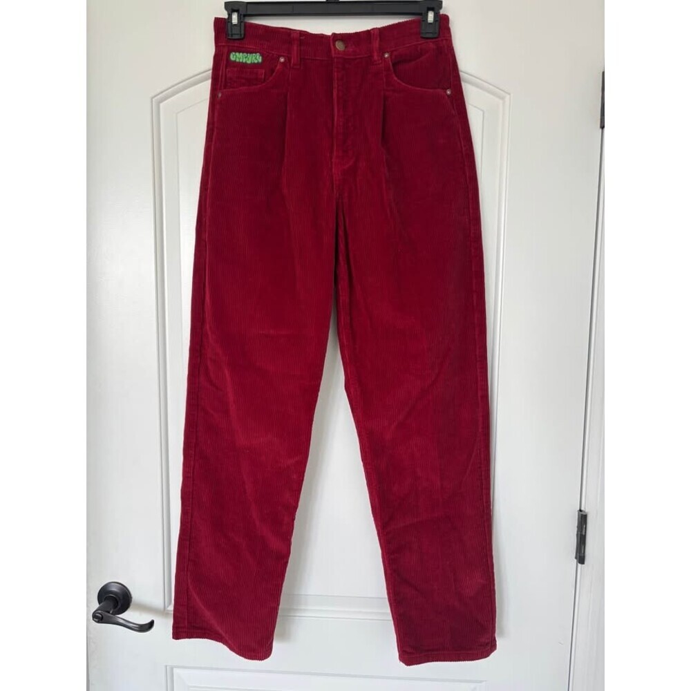 Empyre Red Corduroy Pants Women’s Medium High Waist Straight Leg Y2K Skater